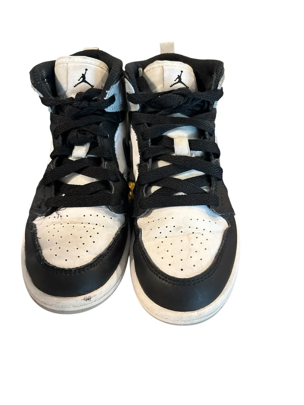 Black, Grey & White Air Jordan 1 Mid Trainers size 13c